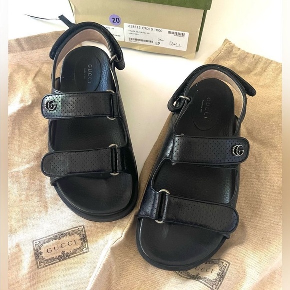 Gucci Double G touch-strap sandals black - Picture 3 of 7